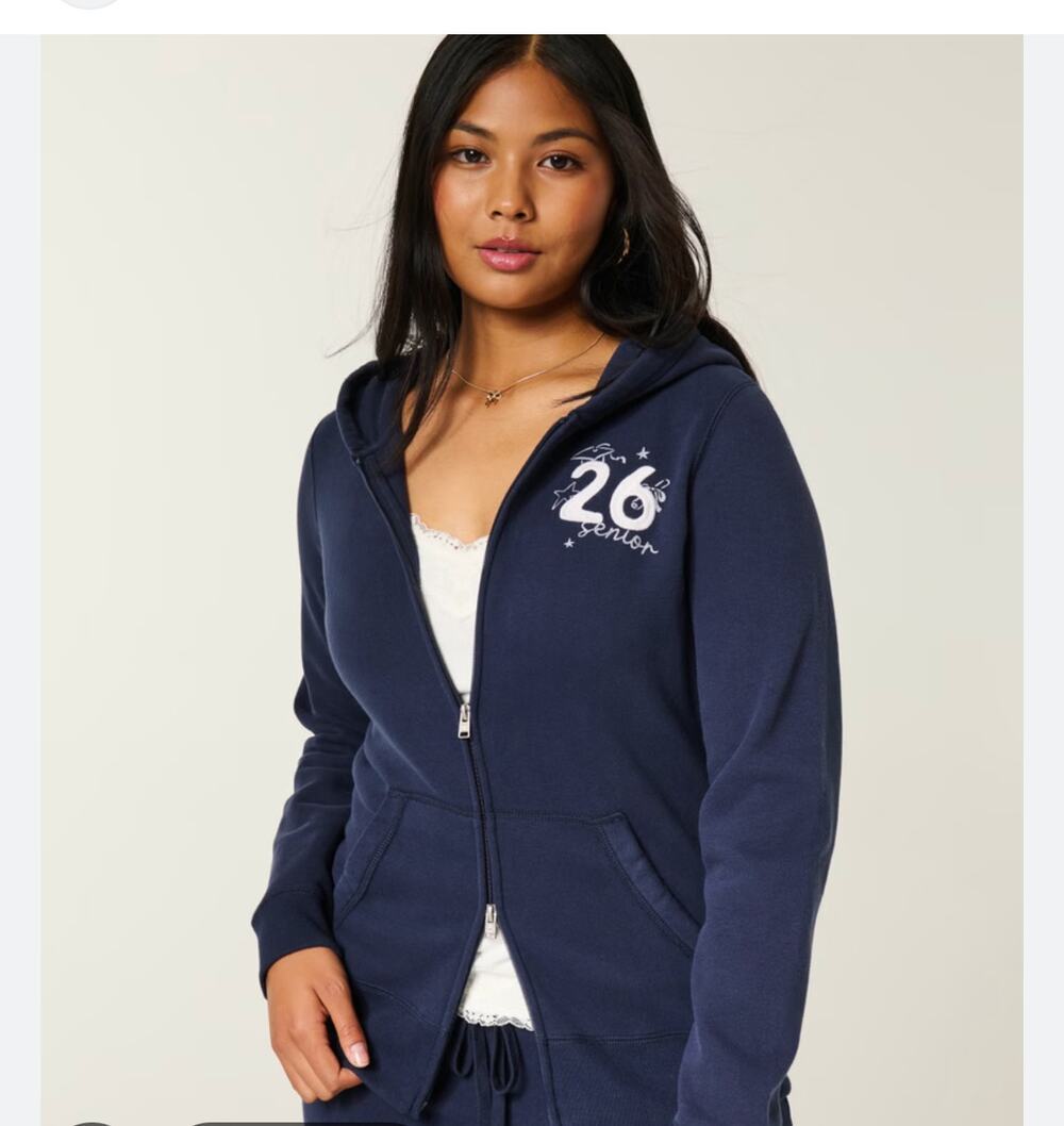 NWT Hollister Class of 26 Senior Graduation Full Zip Hoodie Size Small